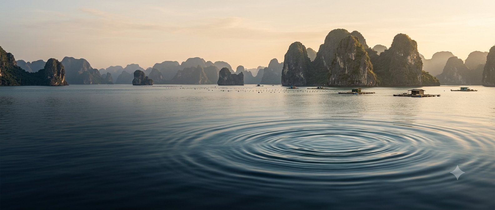 Wide marine landscape of North Vietnam